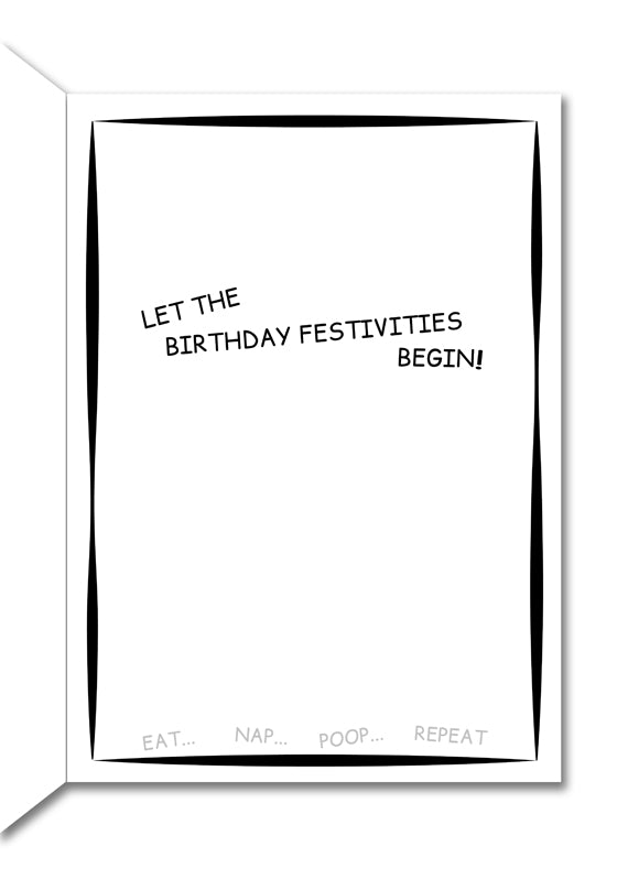 Image of Bark Remarks Birthday Festivities birthday card inside by Jessica St. Clair