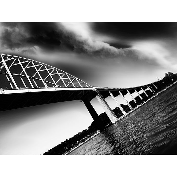 Image of Crisscross the Canal bridge black and white photographic artwork by Jessica St. Clair
