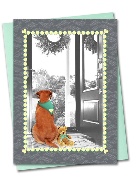 Image of Bark Remarks Eagerly Awaiting New Baby card front by Jessica St. Clair