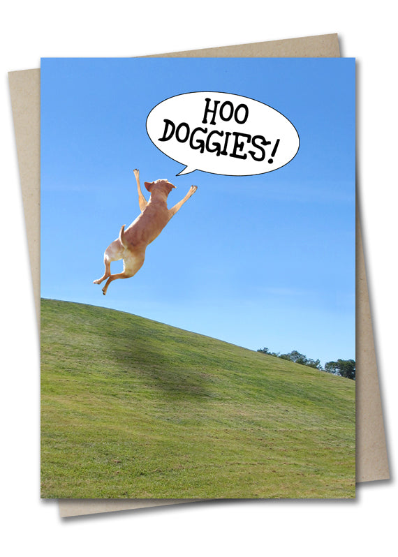 Image of Bark Remarks Hoo Doggies Congrats card front by Jessica St. Clair