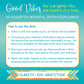 Image of Good Vibes Mindful Intention Card Set back of box instructions