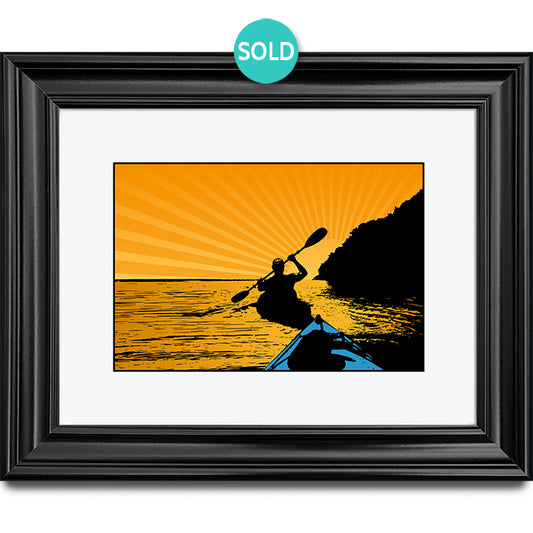 Paddle Happy, 12x16 Matted & Framed