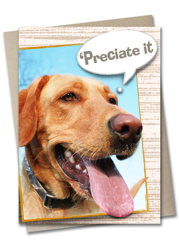Image of Bark Remarks 'Preciate It thank you card front by Jessica St. Clair