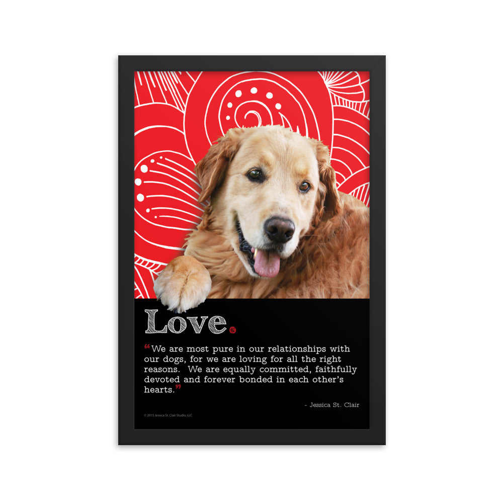  Image of Love inspirational framed dog art by Jessica St. Clair on 12" x 18" premium luster photo paper