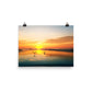Image of Early Birds photographic art print on 12 inch by 16 inch premium luster photo paper by Jessica St. Clair depicting two seagulls on glassy Myrtle Beach water at dawn