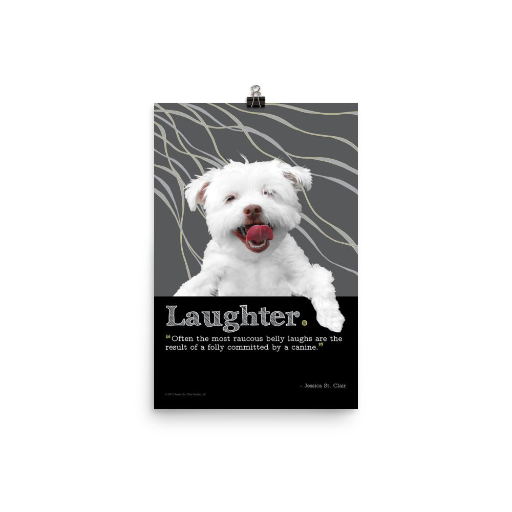 Image of Grace inspirational dog art print by Jessica St. Clair on 12" x 18" premium luster photo paper