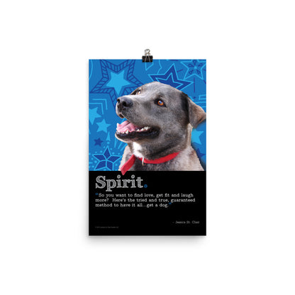Image of Spirit inspirational dog art print by Jessica St. Clair on 12" x 18" premium luster photo paper