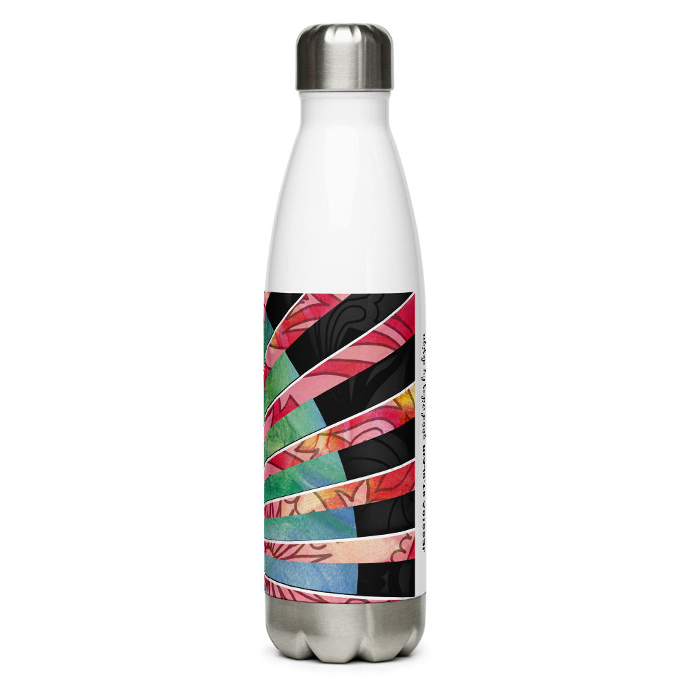 Image of side of 17 ounce stainless steel water bottle featuring Immortal artwork design by Jessica St. Clair